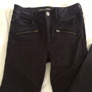 Black American Eagle Moto Pant
